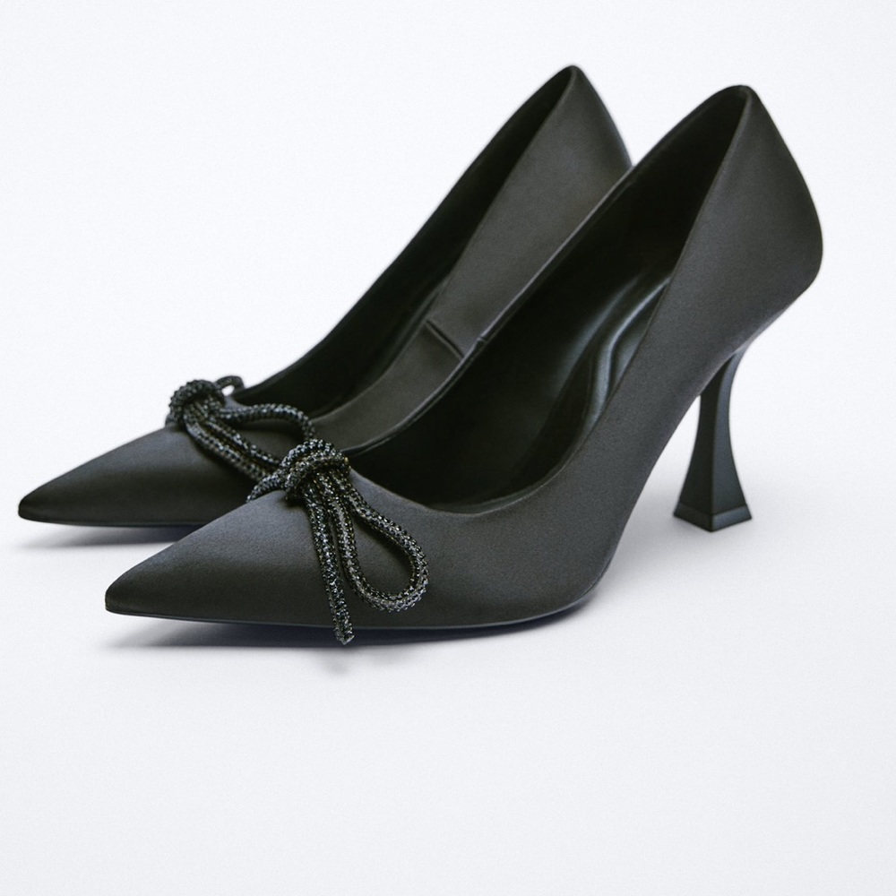 Zara Embellished Bow Heels